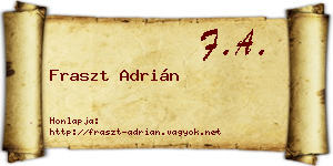 Fraszt Adrián névjegykártya
